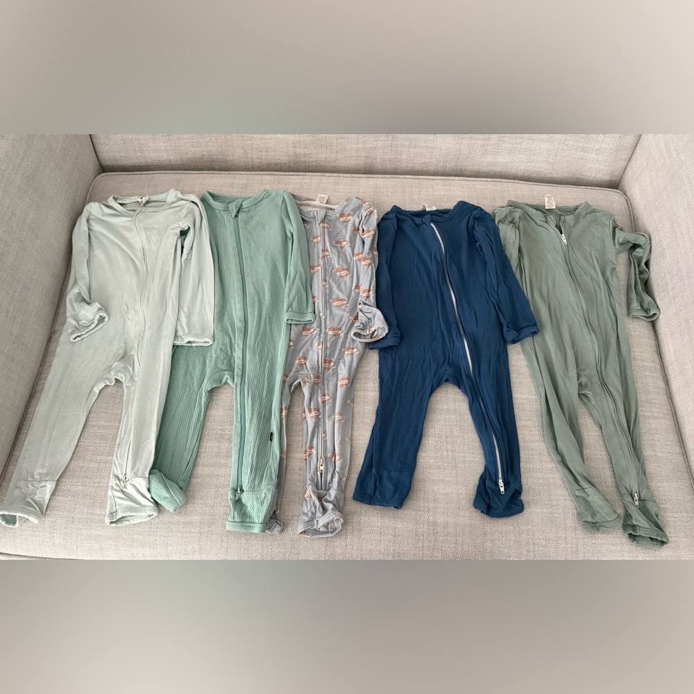 Lot of 5 - Kyte Baby and Larkspur Bamboo Rompers - 18-24 Mos